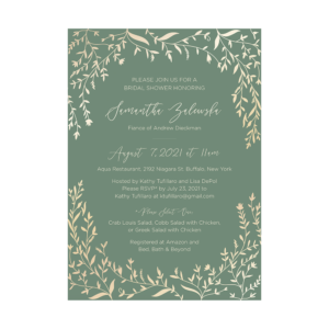 bridal shower invitation, floral wedding suite design