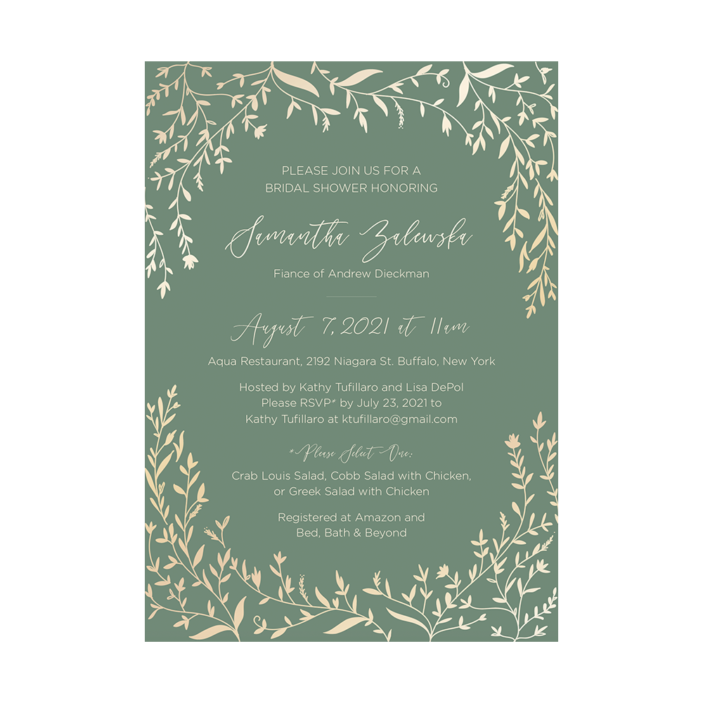 bridal shower invitation, floral wedding suite design